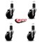 Service Caster 3-1/2'' Phenolic Wheel Swivel 1-5/8'' Expanding Stem Caster Set, 4PK SCC-EX20S3514-PHR-158-4 - alternate 2